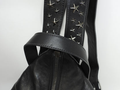 Jimmy Choo Fitzroy, zaino in pelle nera con borchie a stella, condizioni eccellenti @MDM0CL