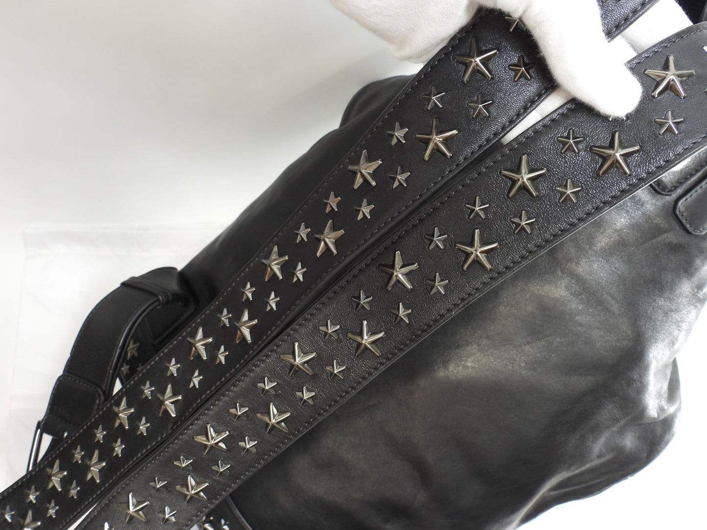Jimmy Choo Fitzroy, zaino in pelle nera con borchie a stella, condizioni eccellenti @MDM0CL