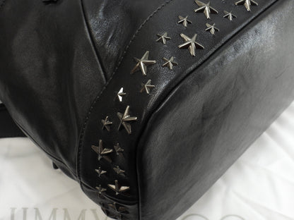 Jimmy Choo Fitzroy, zaino in pelle nera con borchie a stella, condizioni eccellenti @MDM0CL