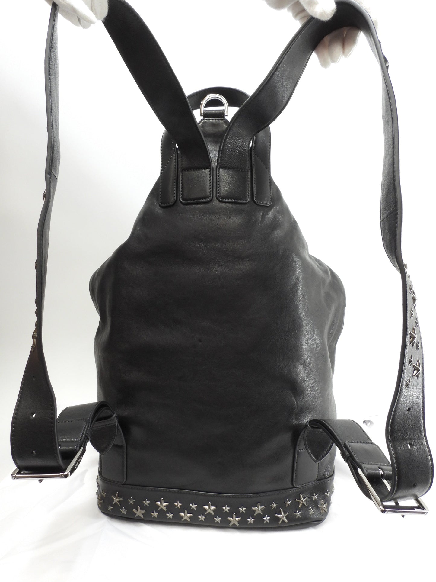 Jimmy Choo Fitzroy, zaino in pelle nera con borchie a stella, condizioni eccellenti @MDM0CL
