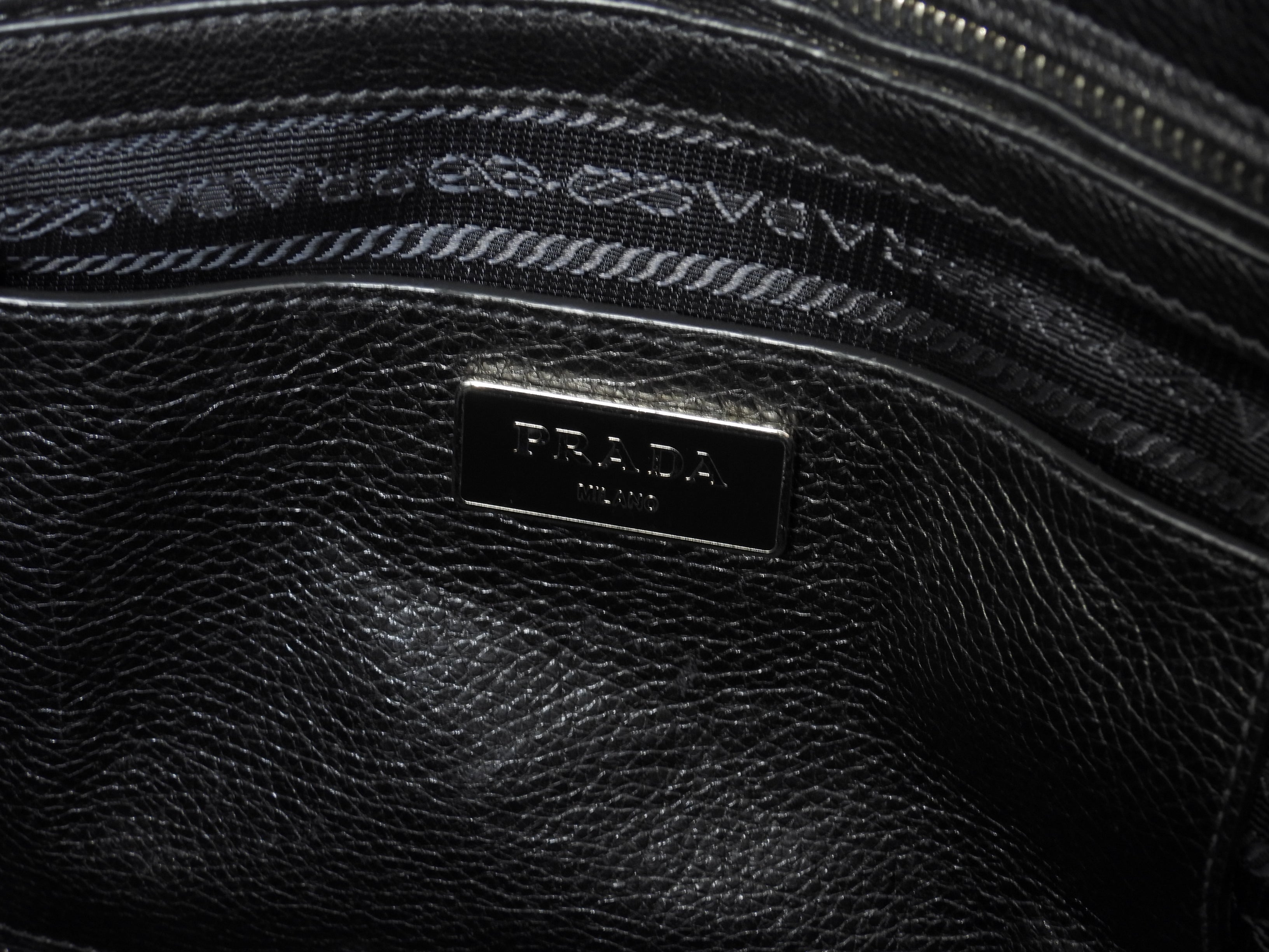 Prada borsa a mano con tracolla, bijou, pelle nera, tote bag, borsa a tracolla, ottime condizioni @231