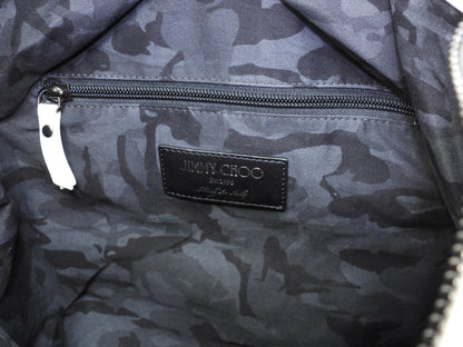 Zaino Jimmy Choo Fitzroy in pelle bianca con borchie a stella @V9PSND