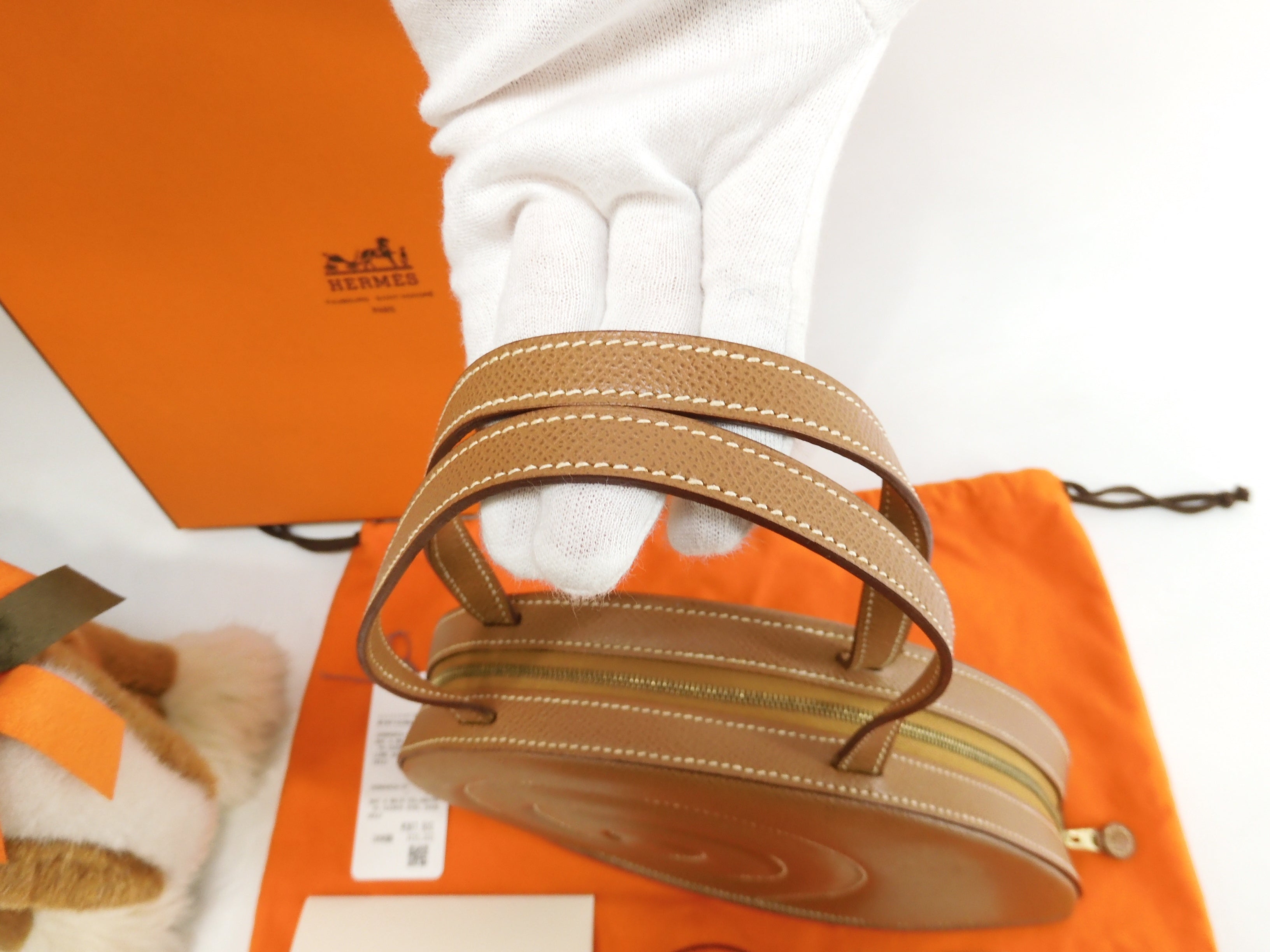 Hermès Borsa a mano Katatsumuri in Courchevel/hardware oro, in condizioni eccellenti@□H