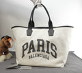 Borsa tote Balenciaga grande in denim/pelle bianca e nera, tracolla, come nuova@ 1