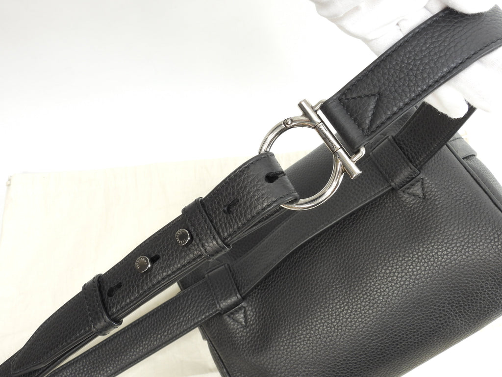 Salvatore Ferragamo Marsupio Gancini Pelle PVC Nera Bum Bag Come Nuovo@ 21