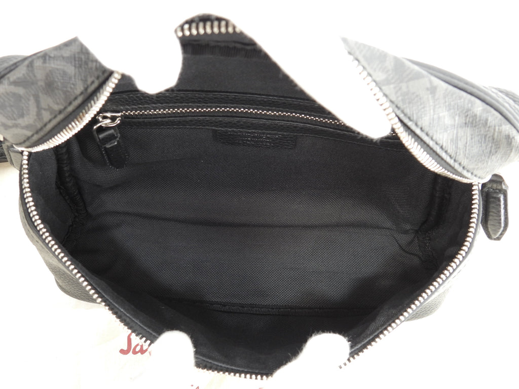Salvatore Ferragamo Marsupio Gancini Pelle PVC Nera Bum Bag Come Nuovo@ 21