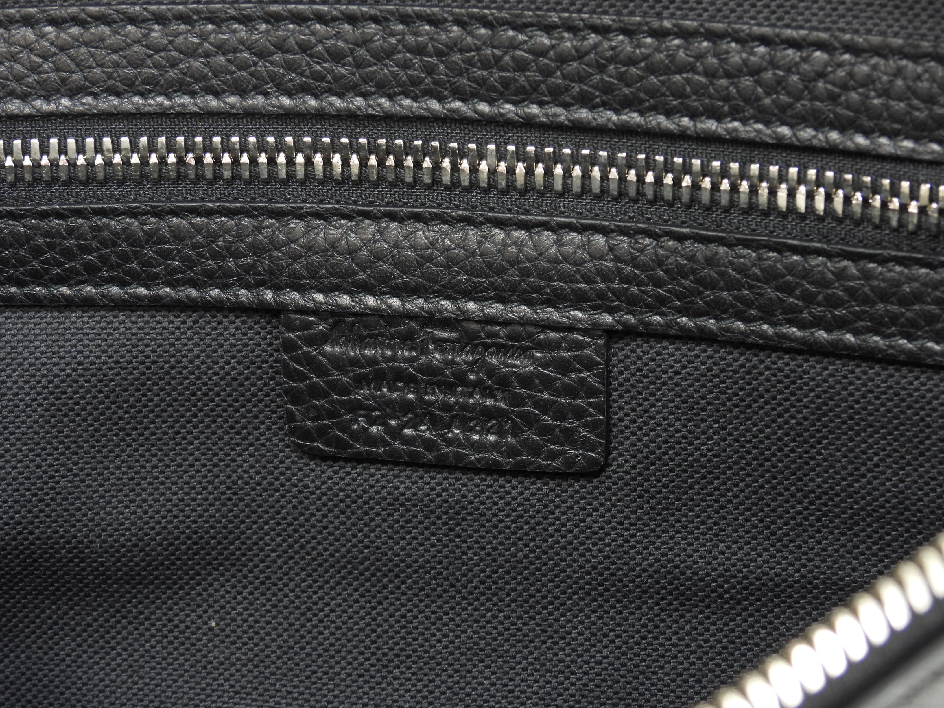 Salvatore Ferragamo Marsupio Gancini Pelle PVC Nera Bum Bag Come Nuovo@ 21