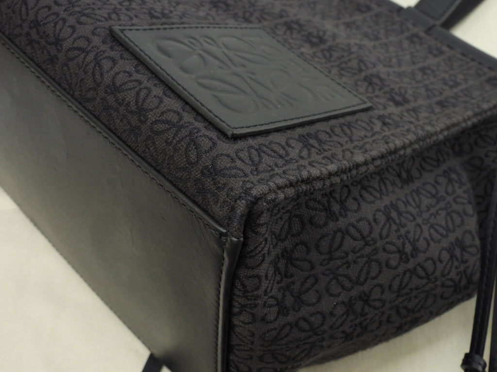 Borsa Tote Loewe Cushion Small Anagram Ripetuto Jacquard/Pelle Nera Tracolla@702125