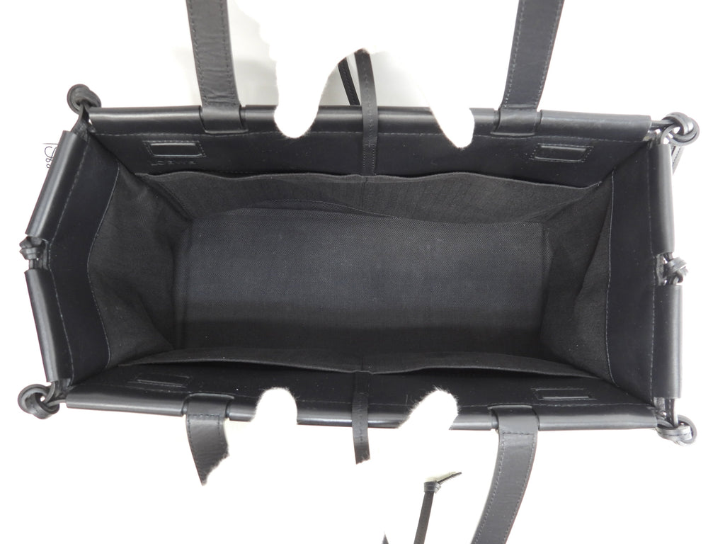 Borsa Tote Loewe Cushion Small Anagram Ripetuto Jacquard/Pelle Nera Tracolla@702125