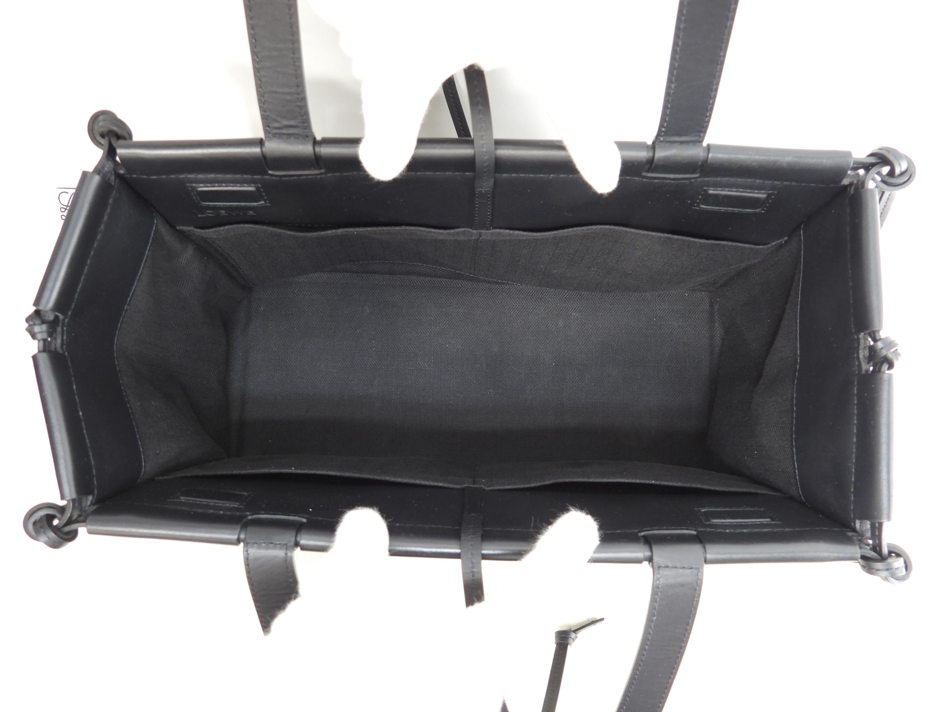 Borsa Tote Loewe Cushion Small Anagram Ripetuto Jacquard/Pelle Nera Tracolla@702125