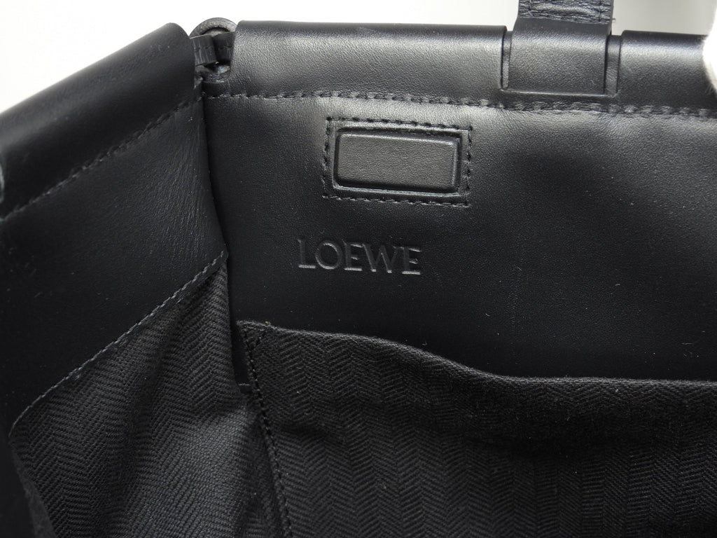 Borsa Tote Loewe Cushion Small Anagram Ripetuto Jacquard/Pelle Nera Tracolla@702125
