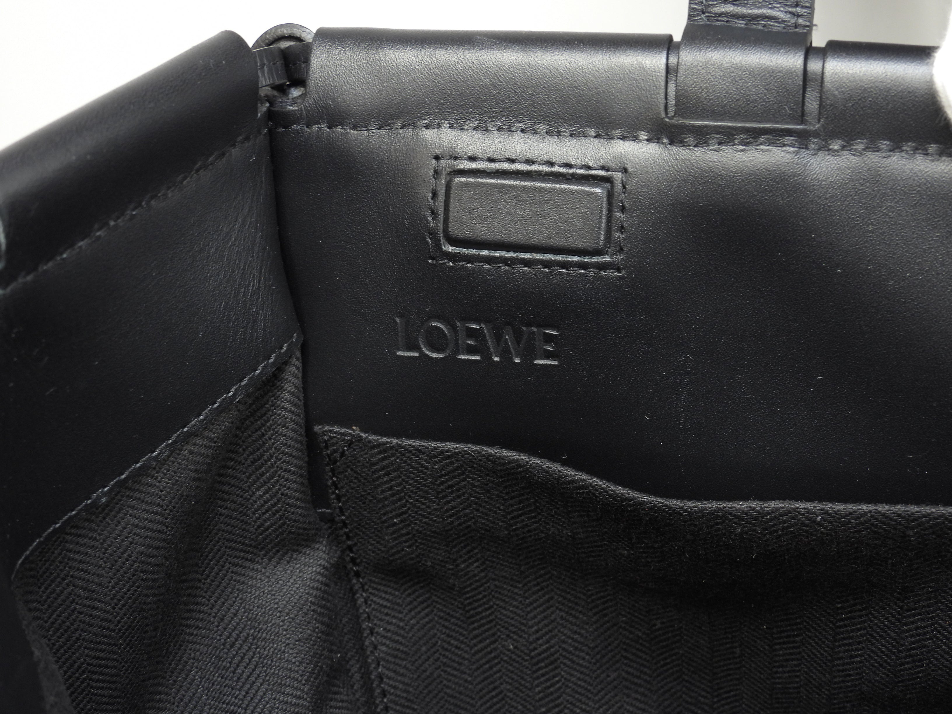 Borsa Tote Loewe Cushion Small Anagram Ripetuto Jacquard/Pelle Nera Tracolla@702125