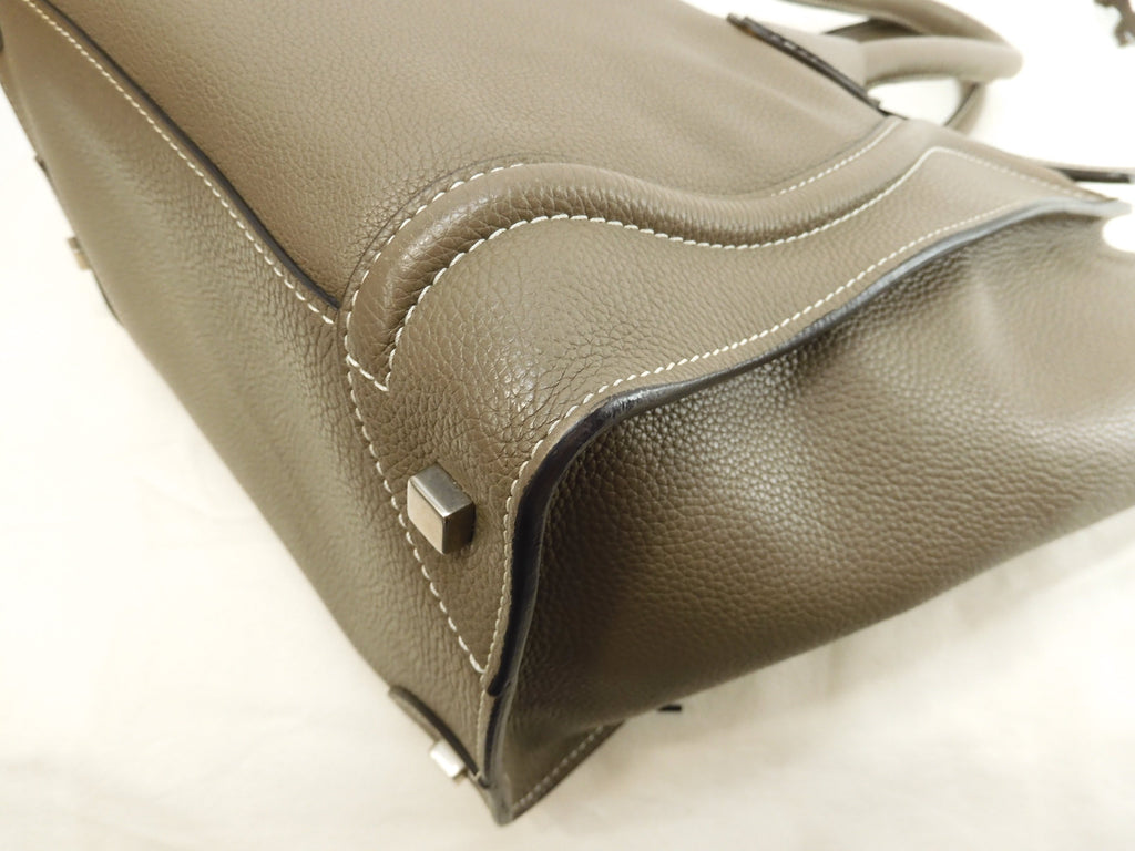 Celine Mini Luggage pelle di vitello martellata Slit borsa a mano tote eccellenti condizioni@ 3