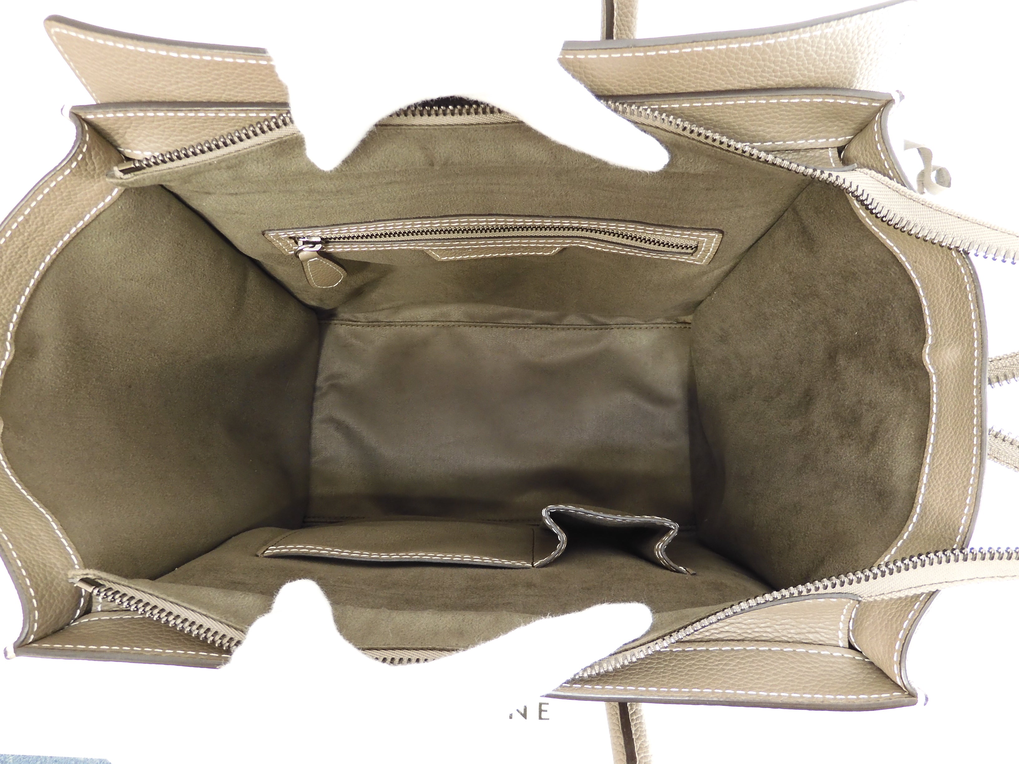 Celine Mini Luggage pelle di vitello martellata Slit borsa a mano tote eccellenti condizioni@ 3