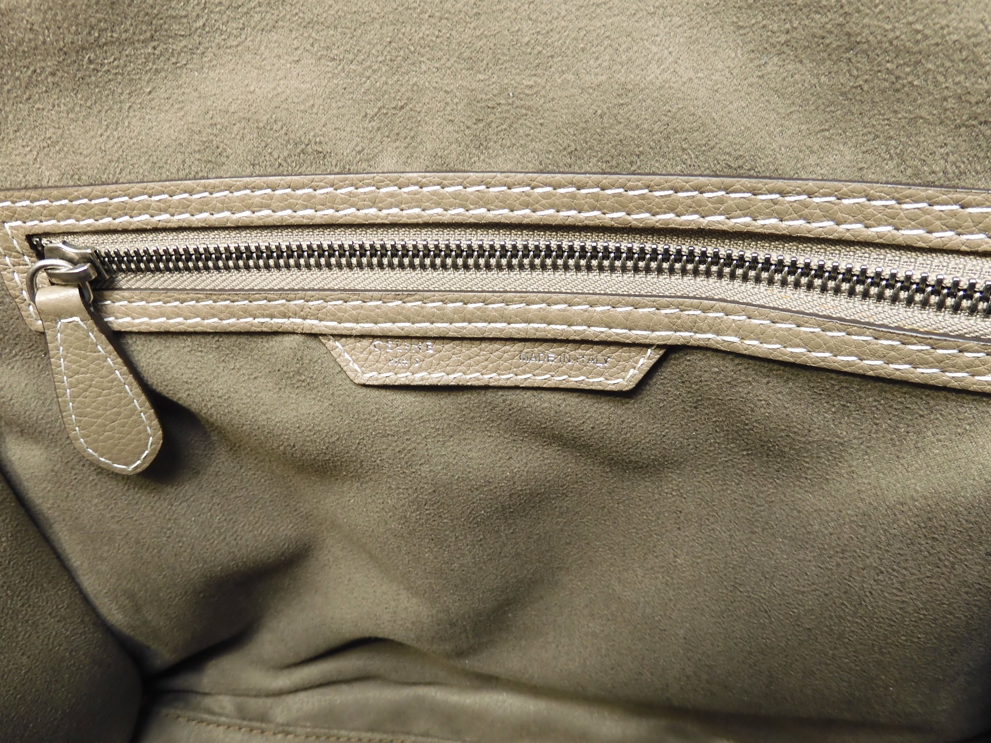 Celine Mini Luggage pelle di vitello martellata Slit borsa a mano tote eccellenti condizioni@ 3