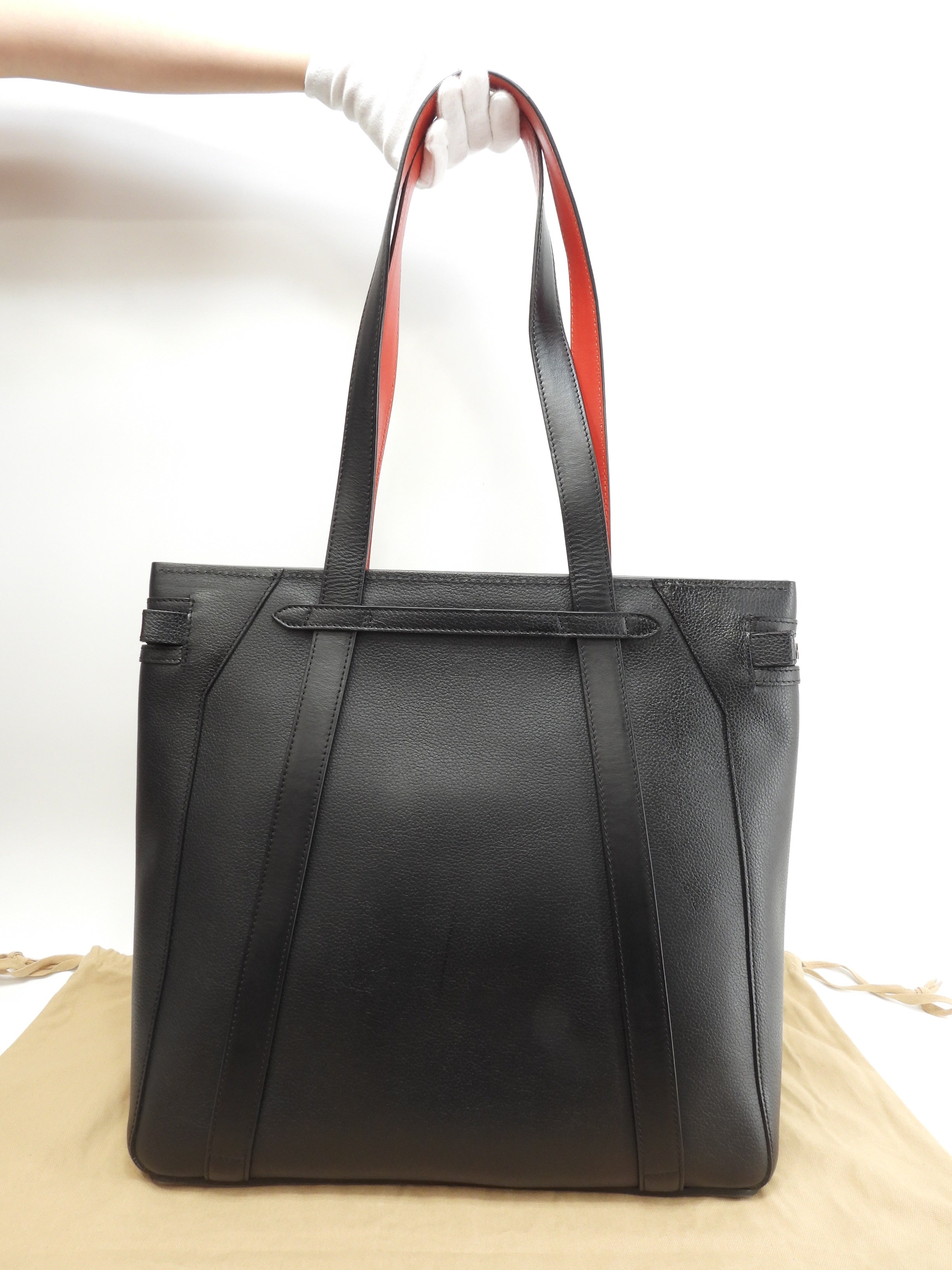 Christian Louboutin borsa tote Cabado in pelle nera da uomo, zaino, ottime condizioni @ 3