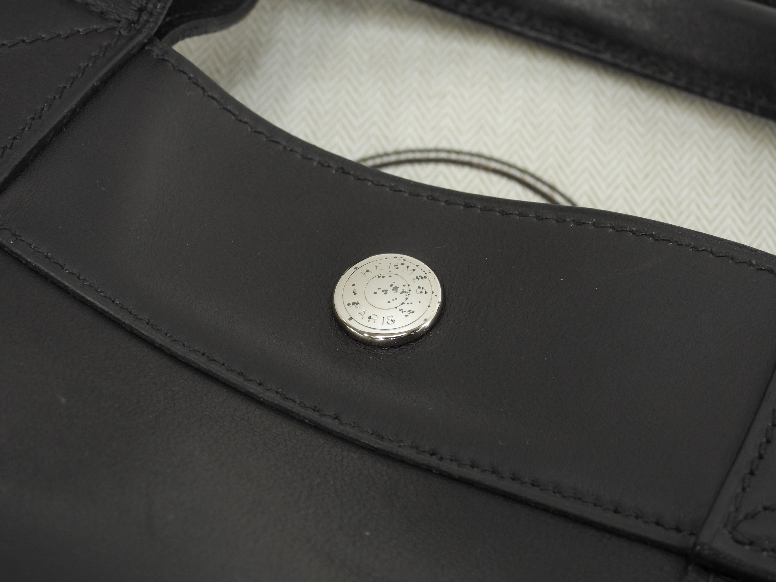 エルメス トートMM フールトゥ フルレザー黒 ハンドバッグ トートバッグ 美品@□E 15