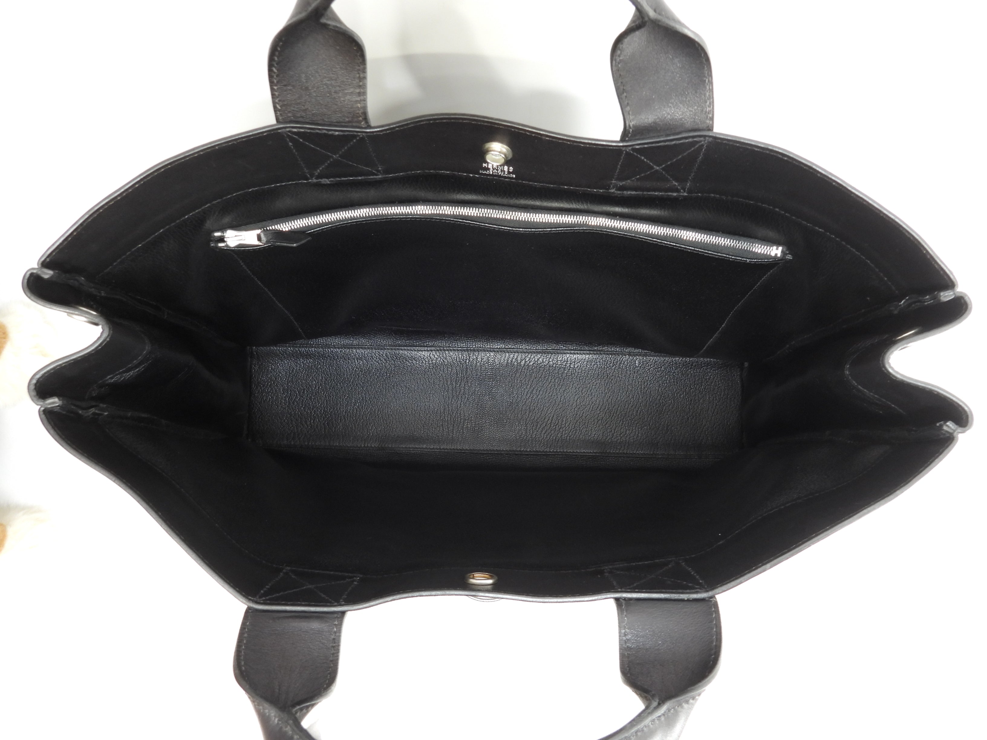 エルメス トートMM フールトゥ フルレザー黒 ハンドバッグ トートバッグ 美品@□E 15