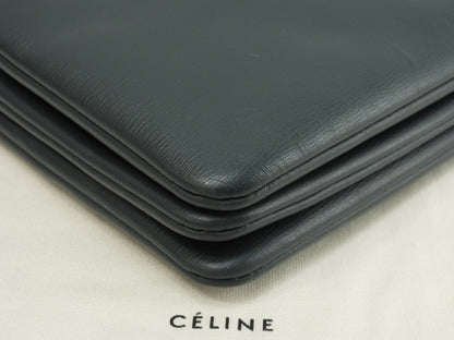 Celine Trio Small in pelle goffrata verde, pochette a tracolla @S-GA-4117