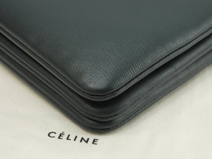 Celine Trio Small in pelle goffrata verde, pochette a tracolla @S-GA-4117