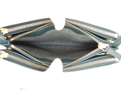 Celine Trio Small in pelle goffrata verde, pochette a tracolla @S-GA-4117