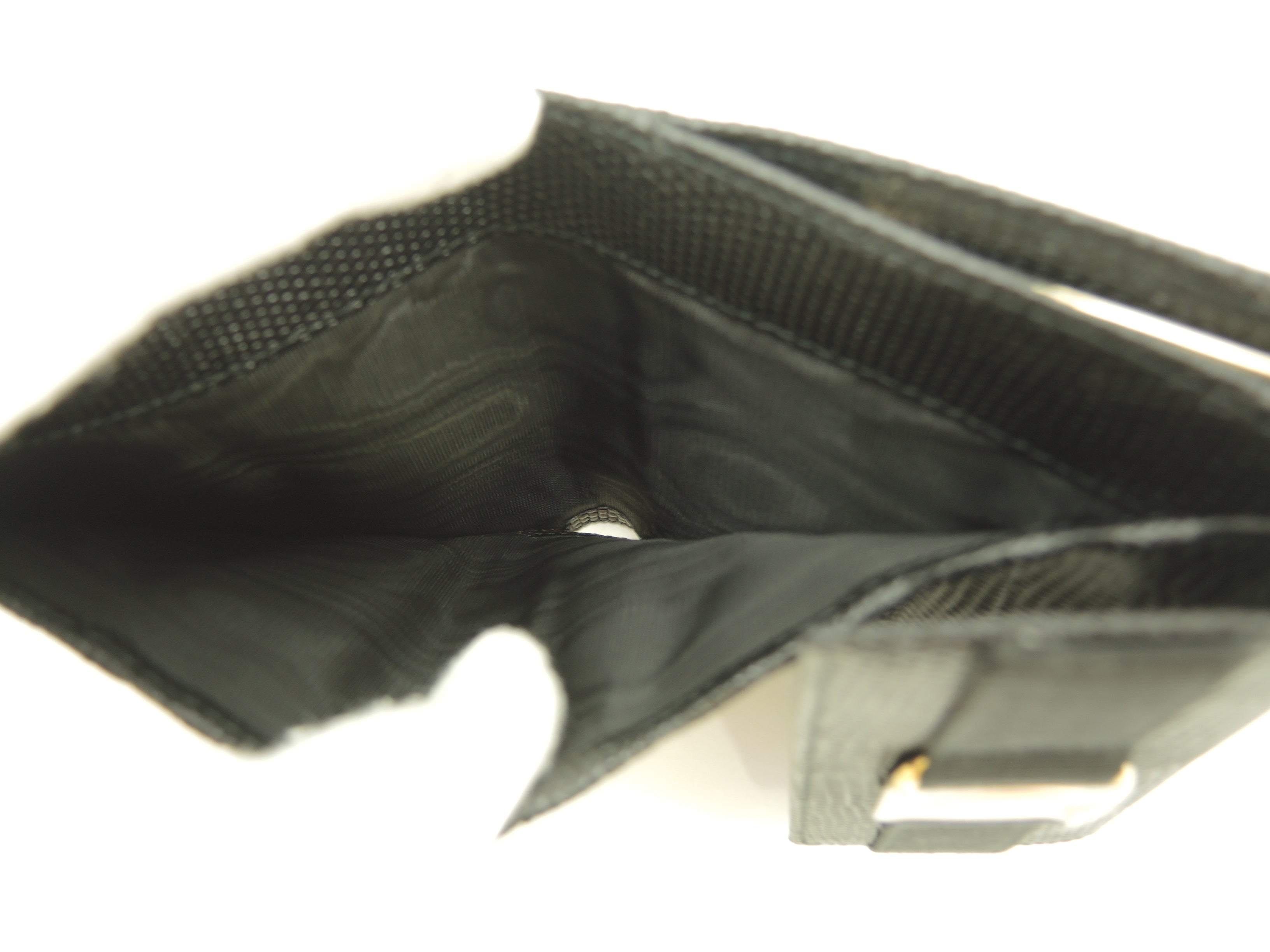 Salvatore Ferragamo Portafoglio compatto Vara in pelle nera, portafoglio a doppio bottone con chiusura a clip, nuovo @IK-22-0141