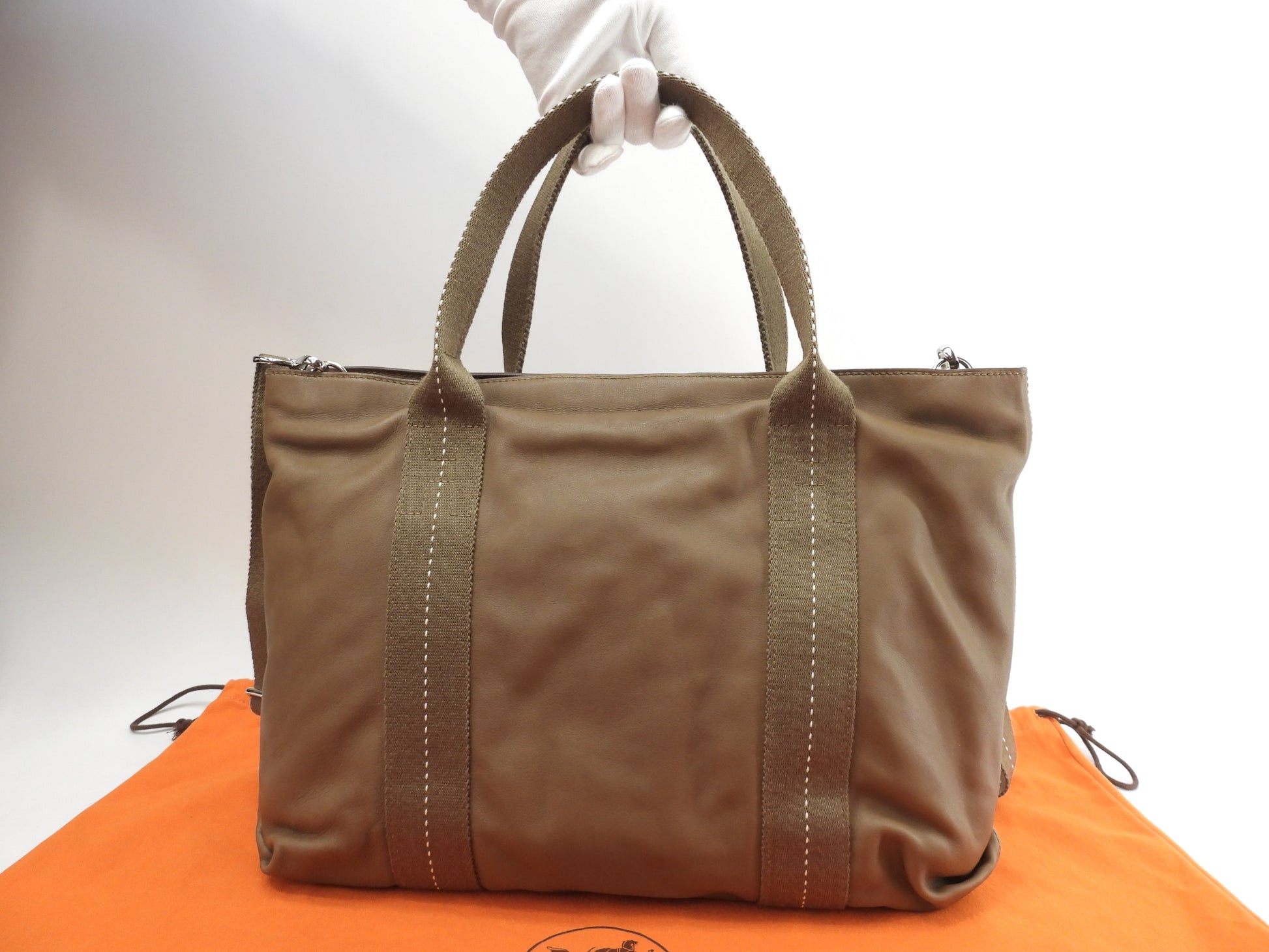 Hermès Caravan Horizontal MM pelle grigia borsa a tracolla borsa a mano nuova @ 7