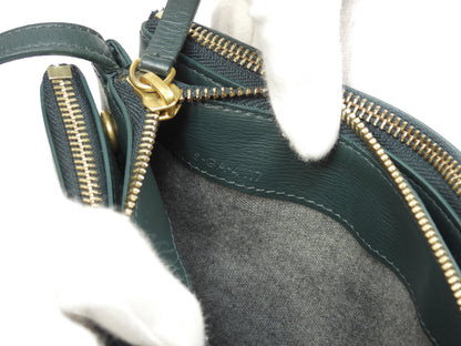 Celine Trio Small in pelle goffrata verde, pochette a tracolla @S-GA-4117