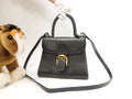 Delvaux Brillant PM Vintage pelle goffrata verde borsa a tracolla con manico superiore@ 95
