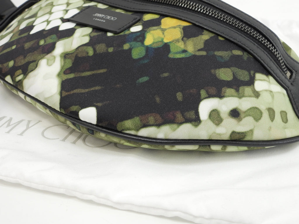 Jimmy Choo marsupio York in nylon verde con dettagli in pelle nera - marsupio MVGYMV