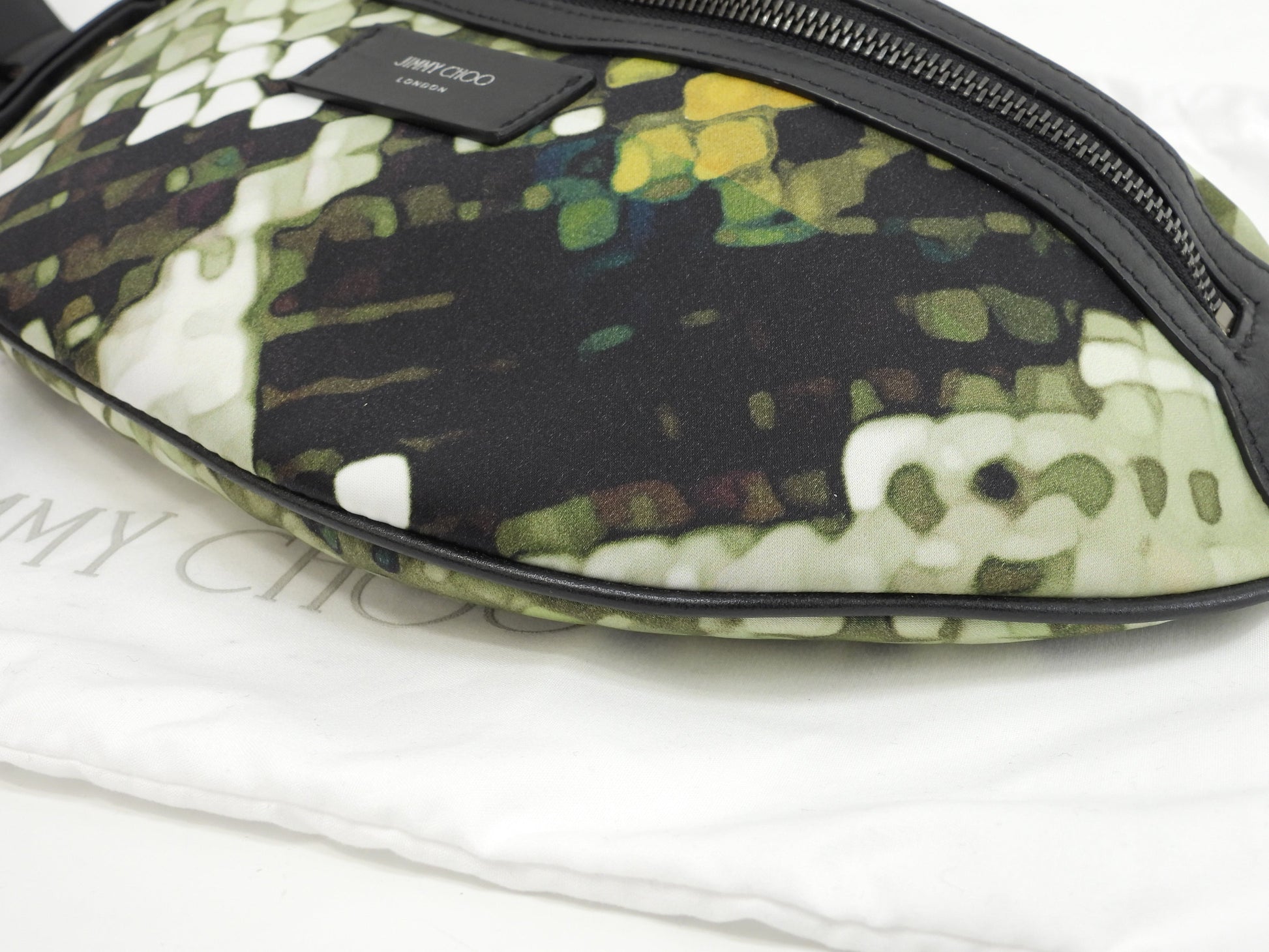 Jimmy Choo marsupio York in nylon verde con dettagli in pelle nera - marsupio MVGYMV