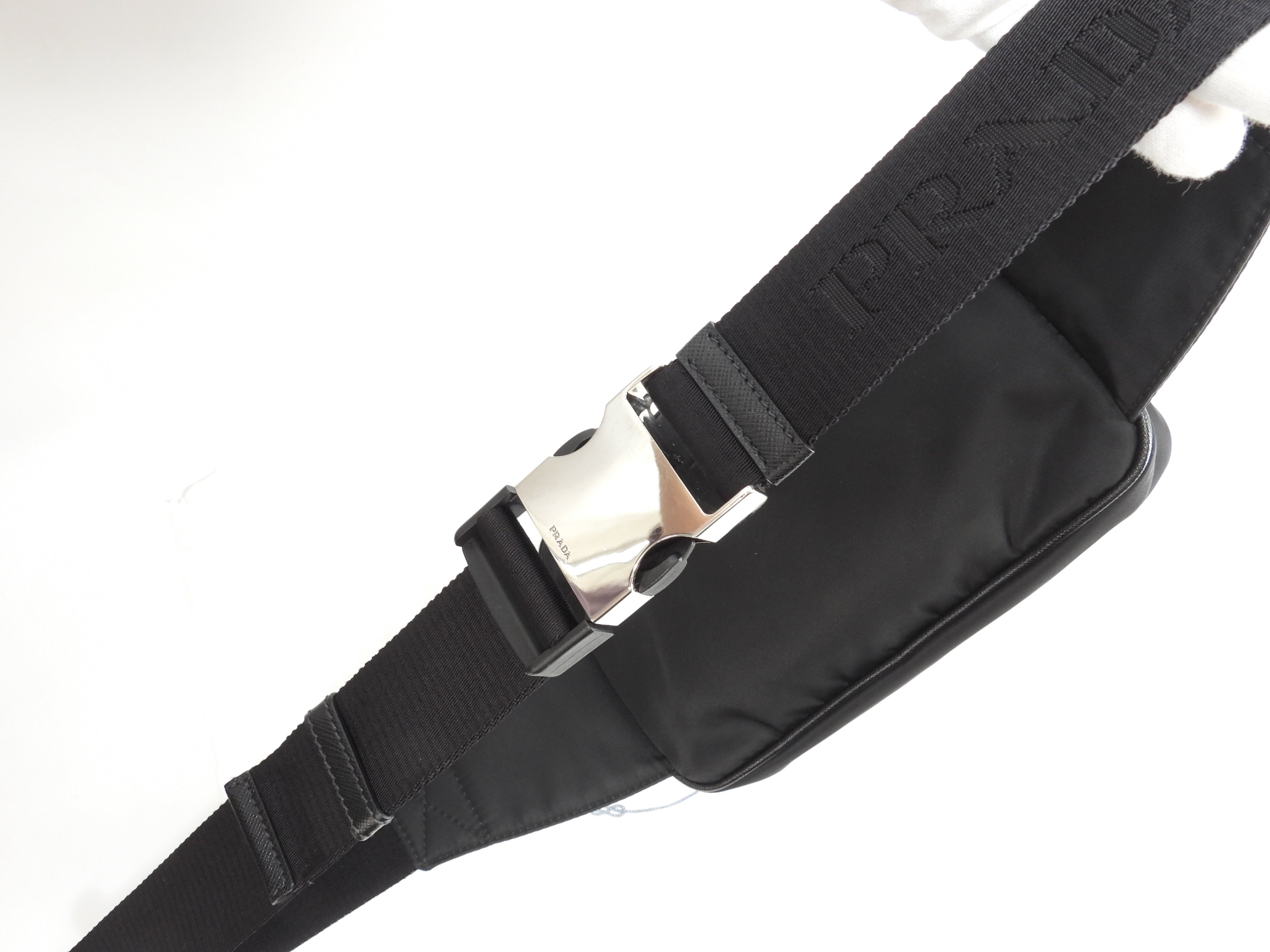 Prada borsa a tracolla gialla triangolo nylon nero marsupio waist bag hip bag ottime condizioni@250