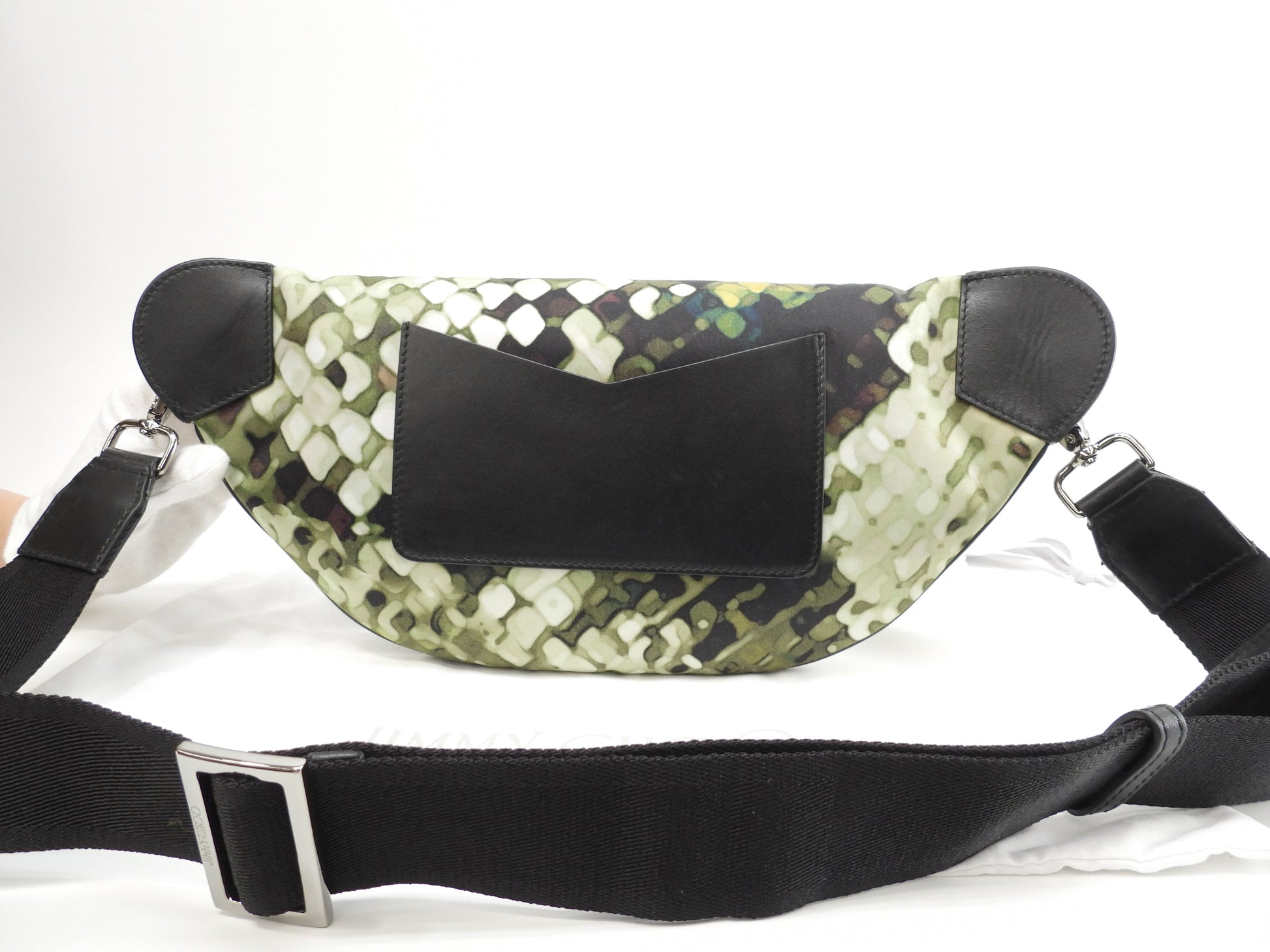 Jimmy Choo marsupio York in nylon verde con dettagli in pelle nera - marsupio MVGYMV