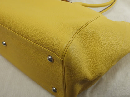 Hermès Paris Bombay 40 in pelle Taurillon Clémence gialla, tote bag, tracolla, @□M