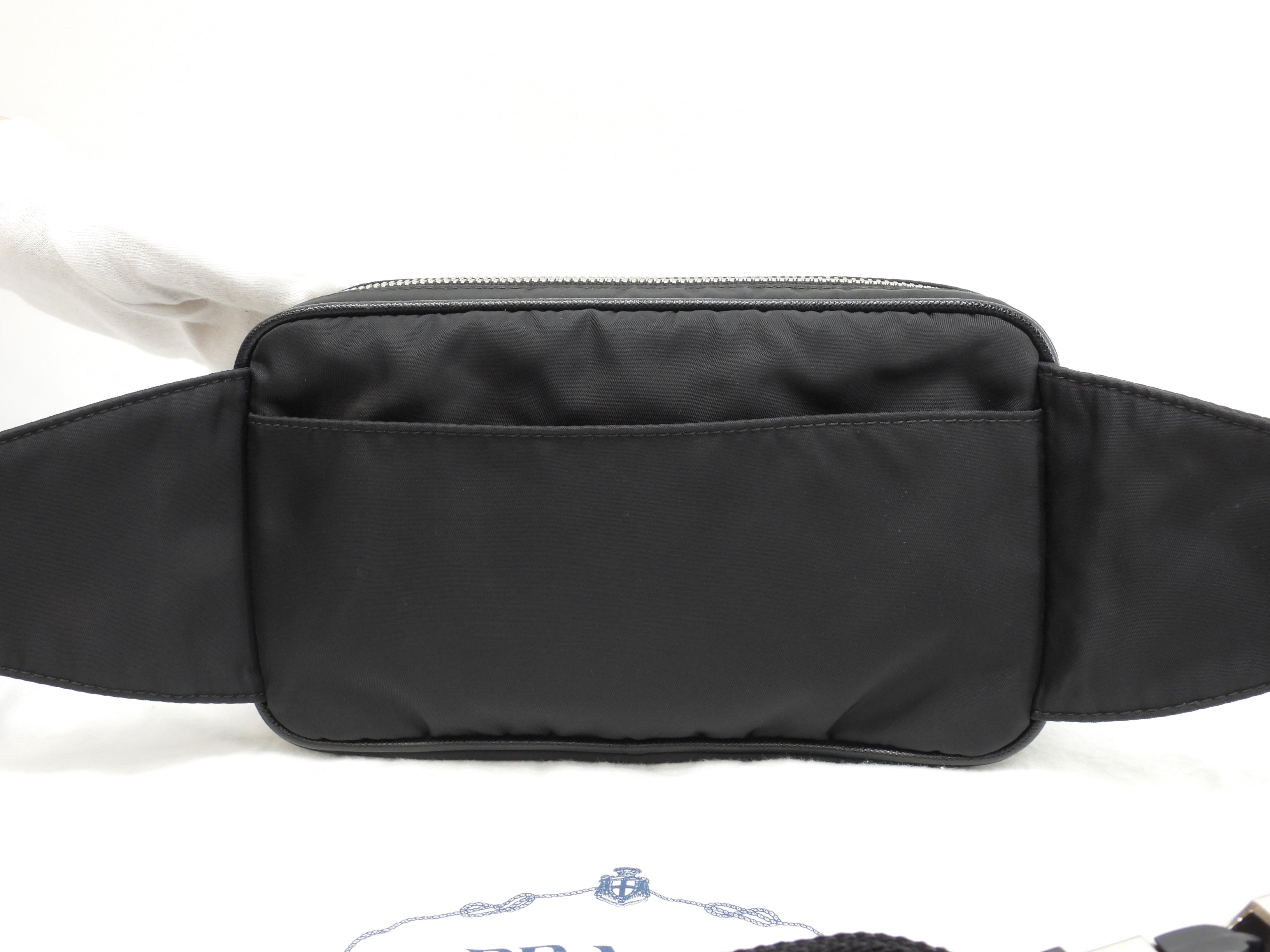 Prada borsa a tracolla gialla triangolo nylon nero marsupio waist bag hip bag ottime condizioni@250
