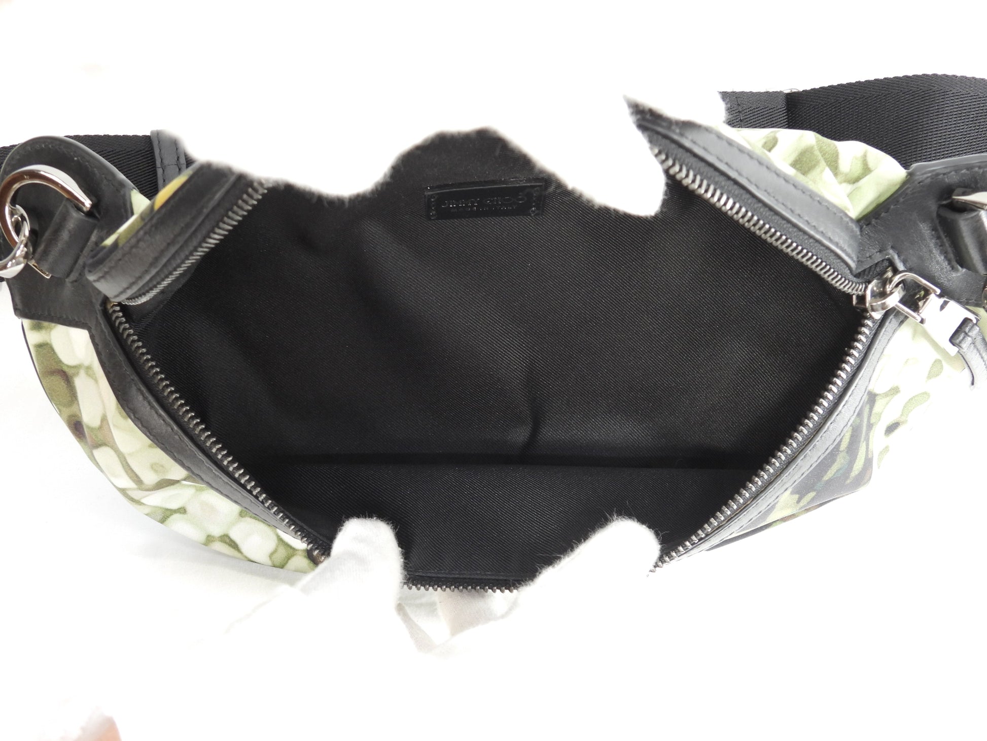 Jimmy Choo marsupio York in nylon verde con dettagli in pelle nera - marsupio MVGYMV