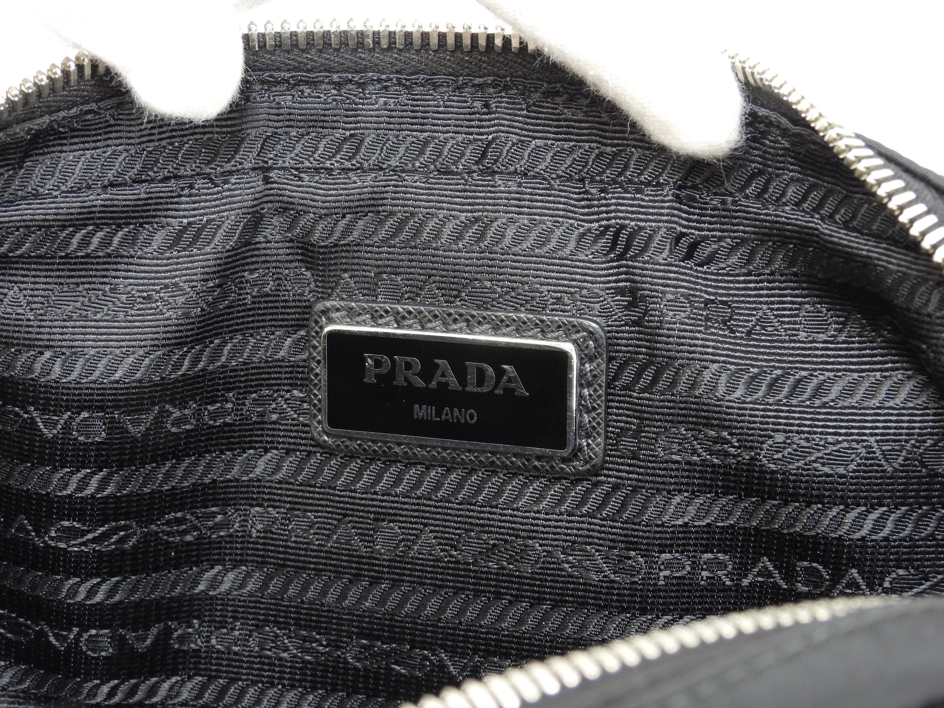 Prada borsa a tracolla gialla triangolo nylon nero marsupio waist bag hip bag ottime condizioni@250