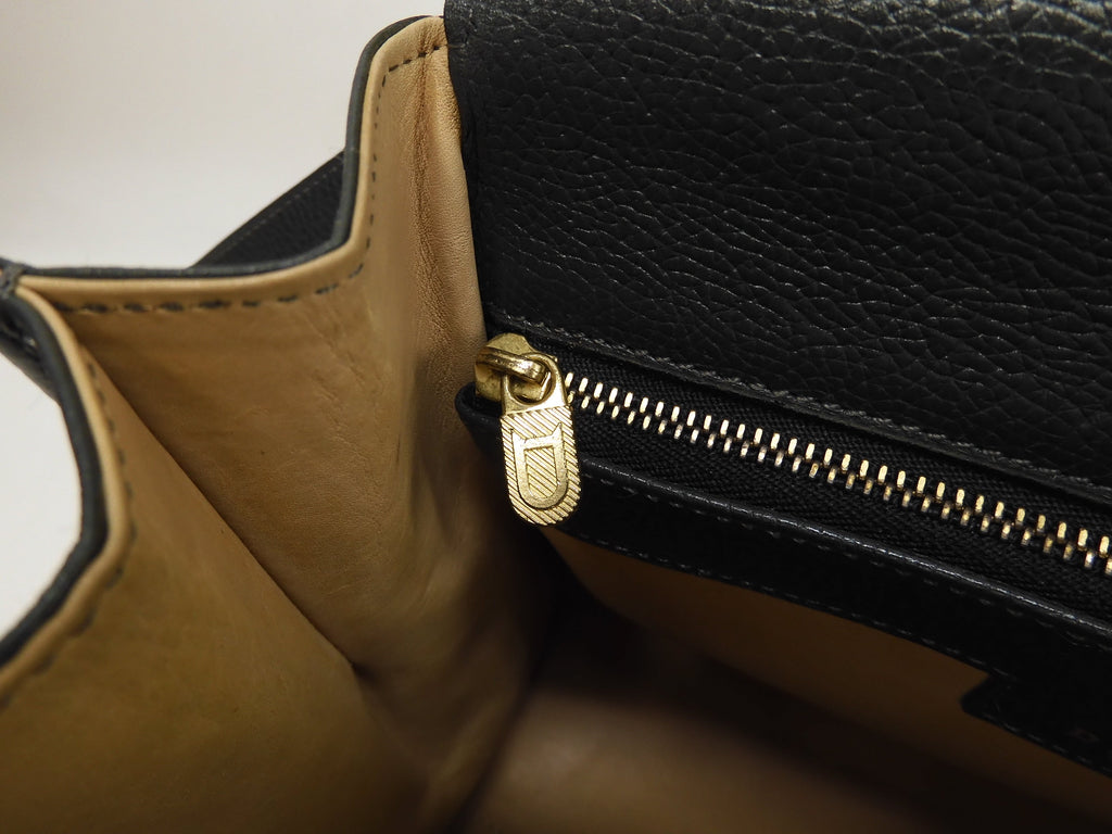 Delvaux Brillant PM Vintage pelle goffrata verde borsa a tracolla con manico superiore@ 95