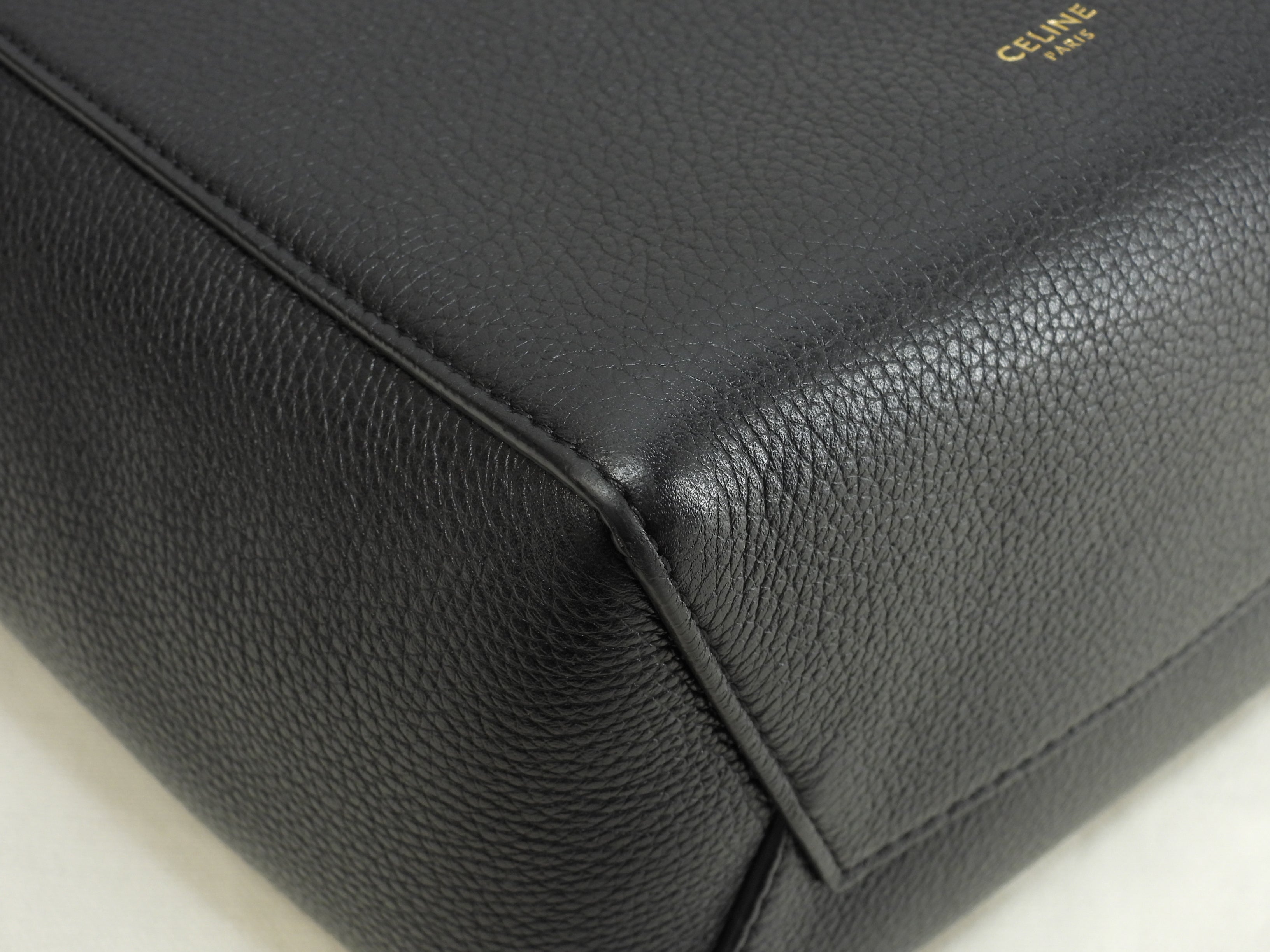Celine Sangle Bucket Small in pelle nera, borsa a tracolla, hobo, ottime condizioni @ 28