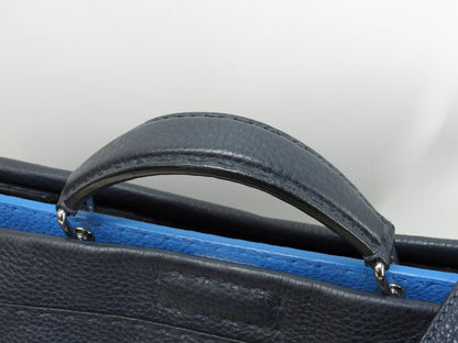 Fendi Peekaboo Grande, in pelle Selleria, blu navy/azzurro, borsa a mano/tracolla da uomo, in condizioni eccellenti @ 26
