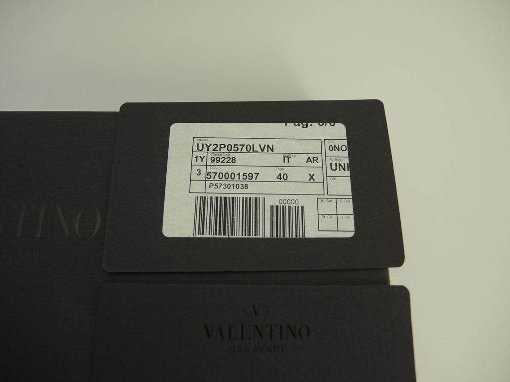Valentino portafoglio lungo VLTN in pelle nera, con cerniera, nuovo @ 5