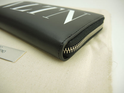 Valentino portafoglio lungo VLTN in pelle nera, con cerniera, nuovo @ 5
