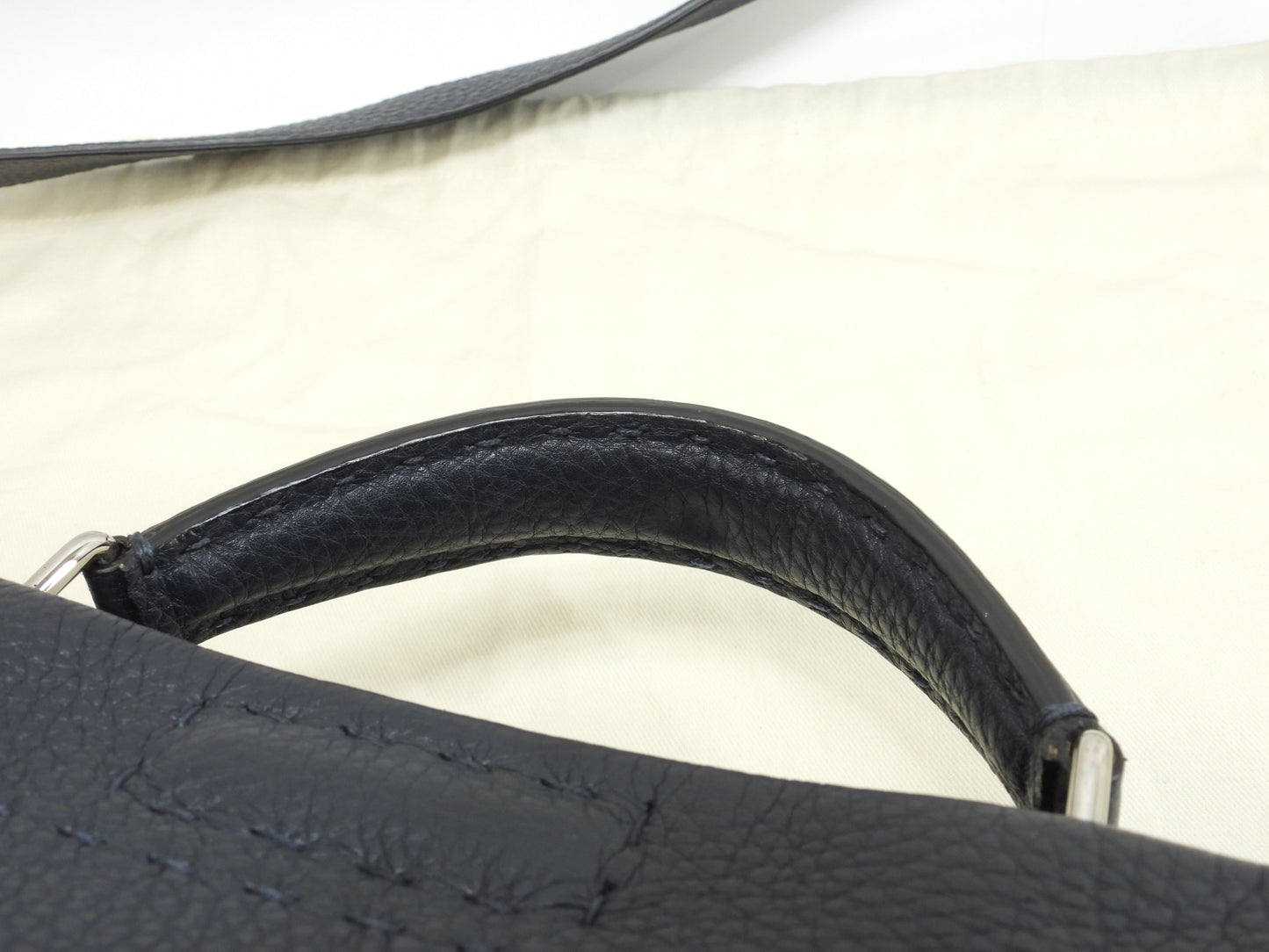 Fendi Peekaboo Grande, in pelle Selleria, blu navy/azzurro, borsa a mano/tracolla da uomo, in condizioni eccellenti @ 26