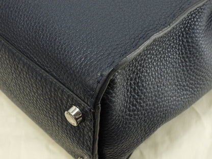 Fendi Peekaboo Grande, in pelle Selleria, blu navy/azzurro, borsa a mano/tracolla da uomo, in condizioni eccellenti @ 26