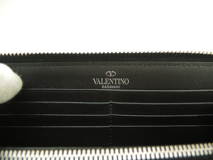 Valentino portafoglio lungo VLTN in pelle nera, con cerniera, nuovo @ 5