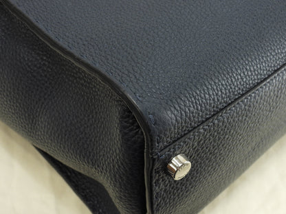Fendi Peekaboo Grande, in pelle Selleria, blu navy/azzurro, borsa a mano/tracolla da uomo, in condizioni eccellenti @ 26