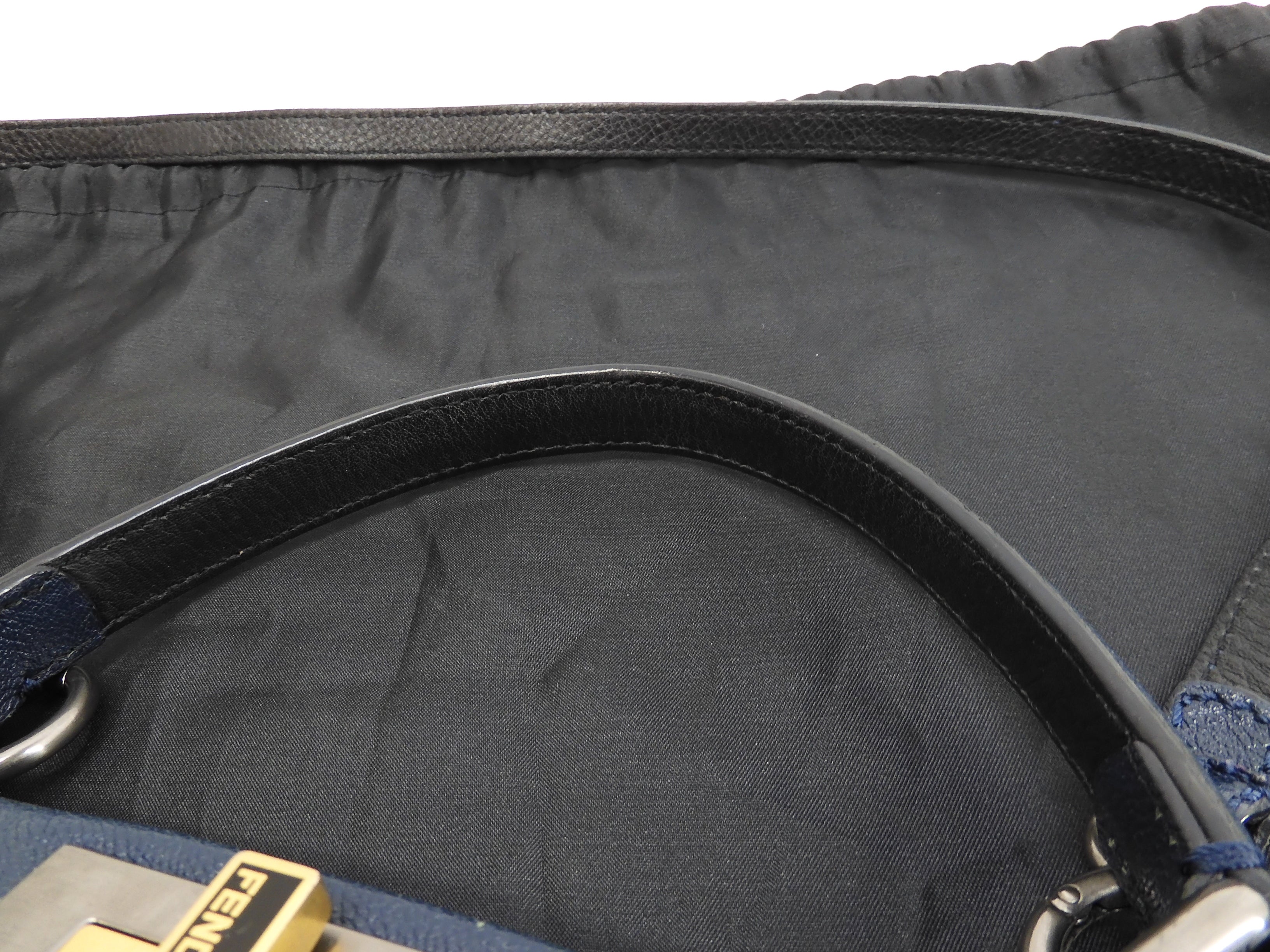 FENDI Peekaboo Small in pelle blu con tracolla, borsa a mano, ottime condizioni @ 313