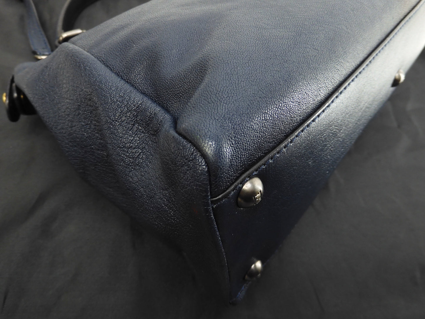FENDI Peekaboo Small in pelle blu con tracolla, borsa a mano, ottime condizioni @ 313