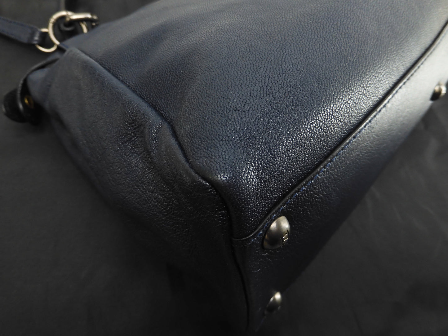 FENDI Peekaboo Small in pelle blu con tracolla, borsa a mano, ottime condizioni @ 313