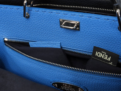 Fendi Peekaboo Grande, in pelle Selleria, blu navy/azzurro, borsa a mano/tracolla da uomo, in condizioni eccellenti @ 26